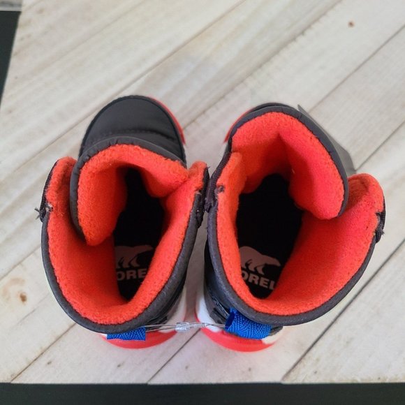 Sorel Whitney Strap Children's Boots Sz 4 Red and Black Micro Fleece Lined NWT - Picture 5 of 8